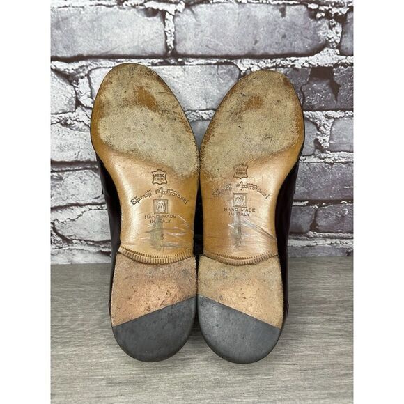 Stamati Mastroianni Burgundy Leather Wingtip Tassel Loafers Men’s Sz 8M US/41EU - Picture 12 of 16